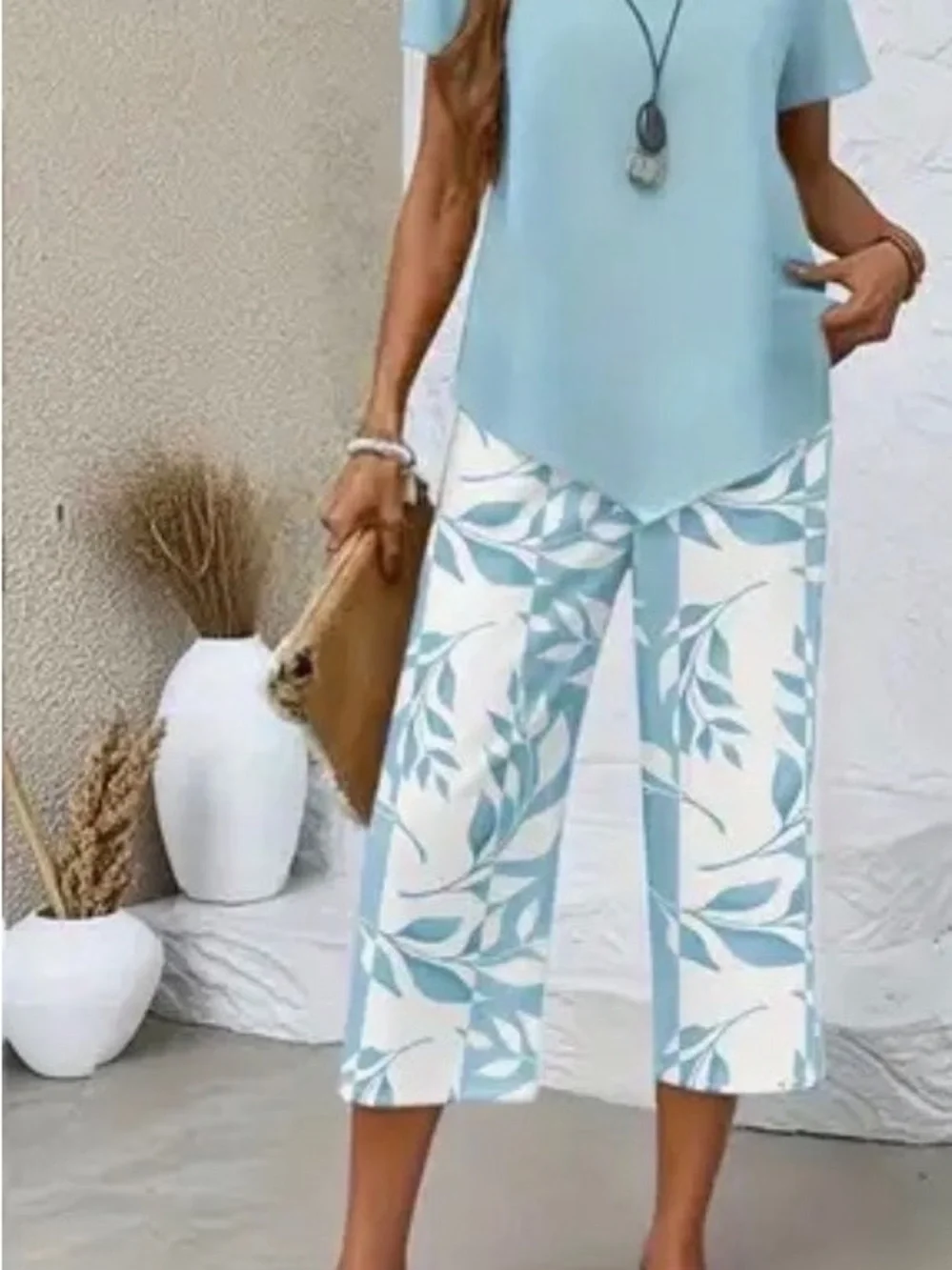 Women's Light Blue Casual 2 Piece Set - Picture 1 of 6